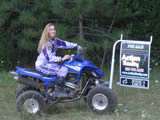 Jessica on her quad.